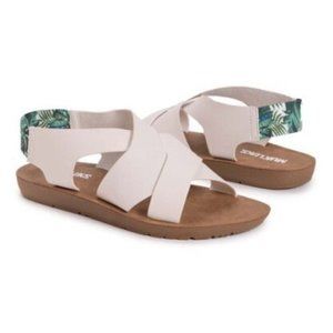 MUK LUKS Womens White About Mary Sandal NWT Size 8
